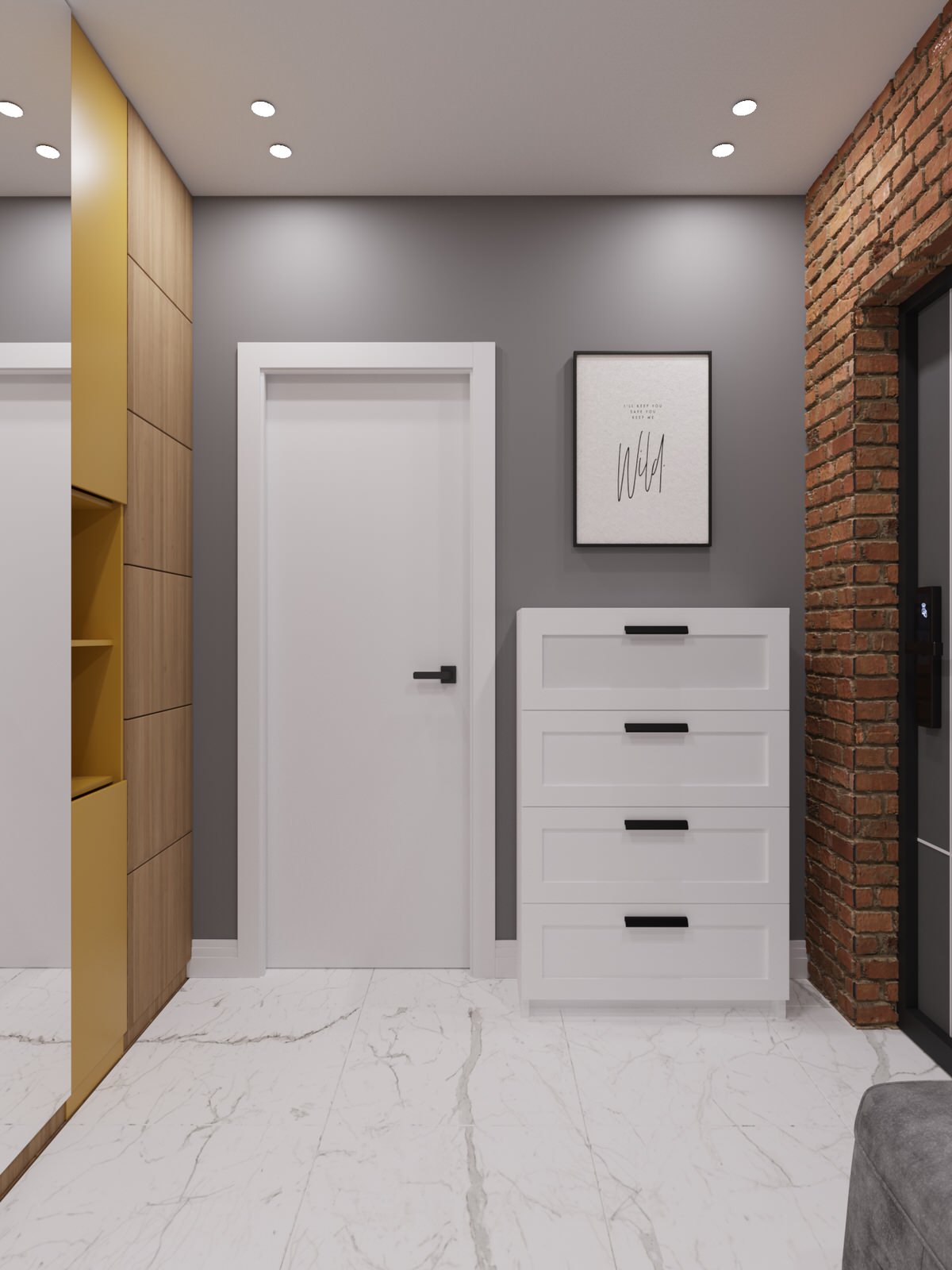 ЖК Южный Город. Современный интерьер с яркими акцентами.