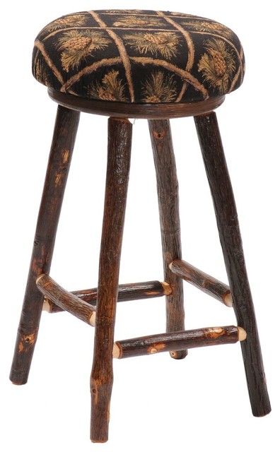 Hickory Round Counter Stool Seat 24" Non-Swivel Alligator ...