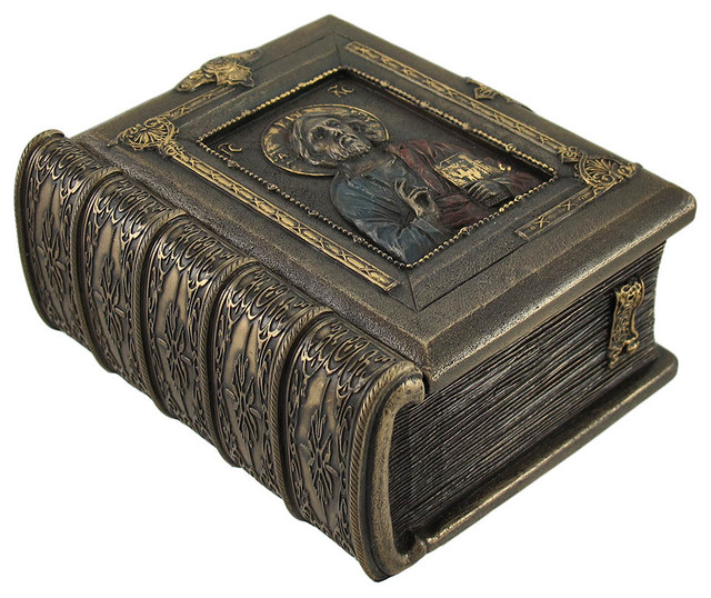 Christ Pantocrator Book Shaped Trinket Box - Eclectic - Decorative Boxes -  by Zeckos | Houzz