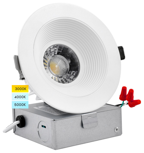 Luxrite 4" LED Recessed Light JBox 15W 3 Color Options Dimmable