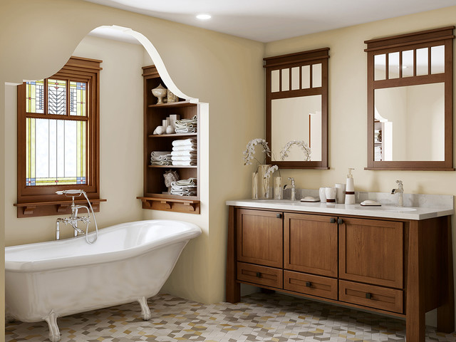 Your Guide To A Craftsman Style Bathroom, Craftsman Vanity Cabinet