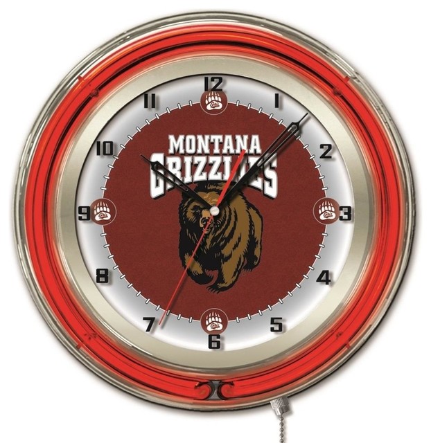 Montana 19" Neon Clock Rustic Wall Clocks by BisonOffice Houzz