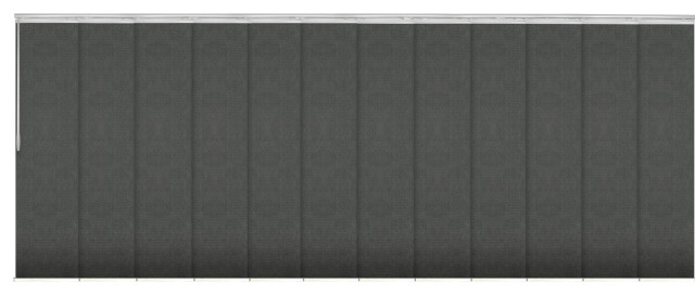 Koala Gray 12-Panel Track Extendable Vertical Blinds 140-260"W