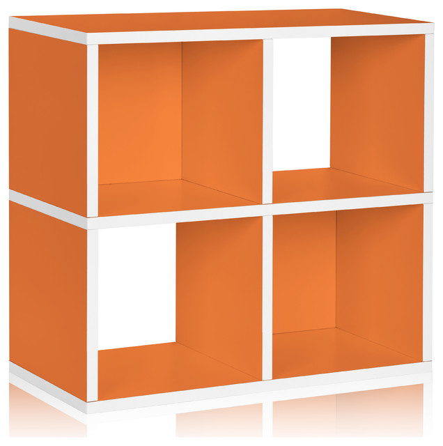 Eco 4 Cubby Stackable Cubby Bookcase, Non Toxic ZBoard Contemporary Bookcases by Way Basics