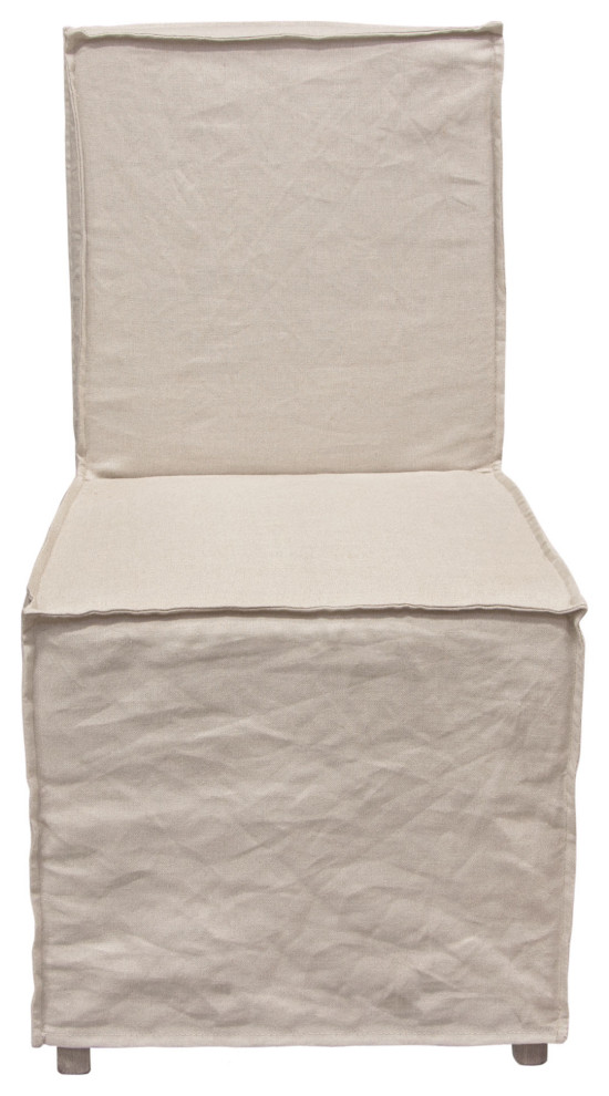 Sonoma 2Pack Dining Chairs With Wood Legs and Sand Linen Removable