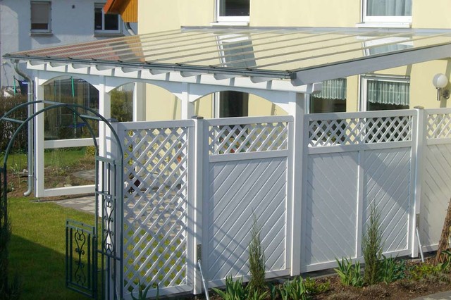 Terrassen&uuml;berdachung Wei&szlig; deck