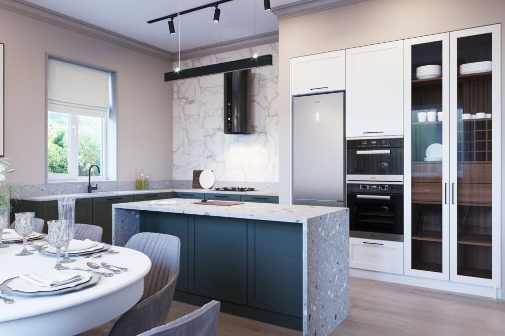 Коттедж с камином, современная классика