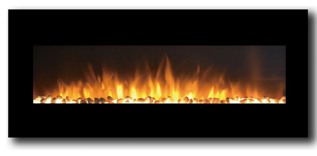 Rigel 50 Black Ventless Heater Electric Wall Mounted Fireplace Pebble Contemporary Indoor Fireplaces By Virventures Houzz