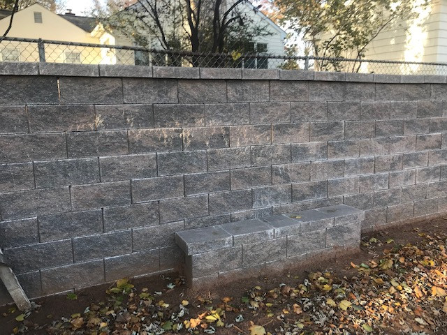 Retaining wall and patio