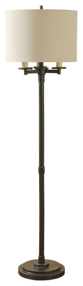 Madison Bronze Finish Four Arm Floor Lamp With Fabric Drum Shade