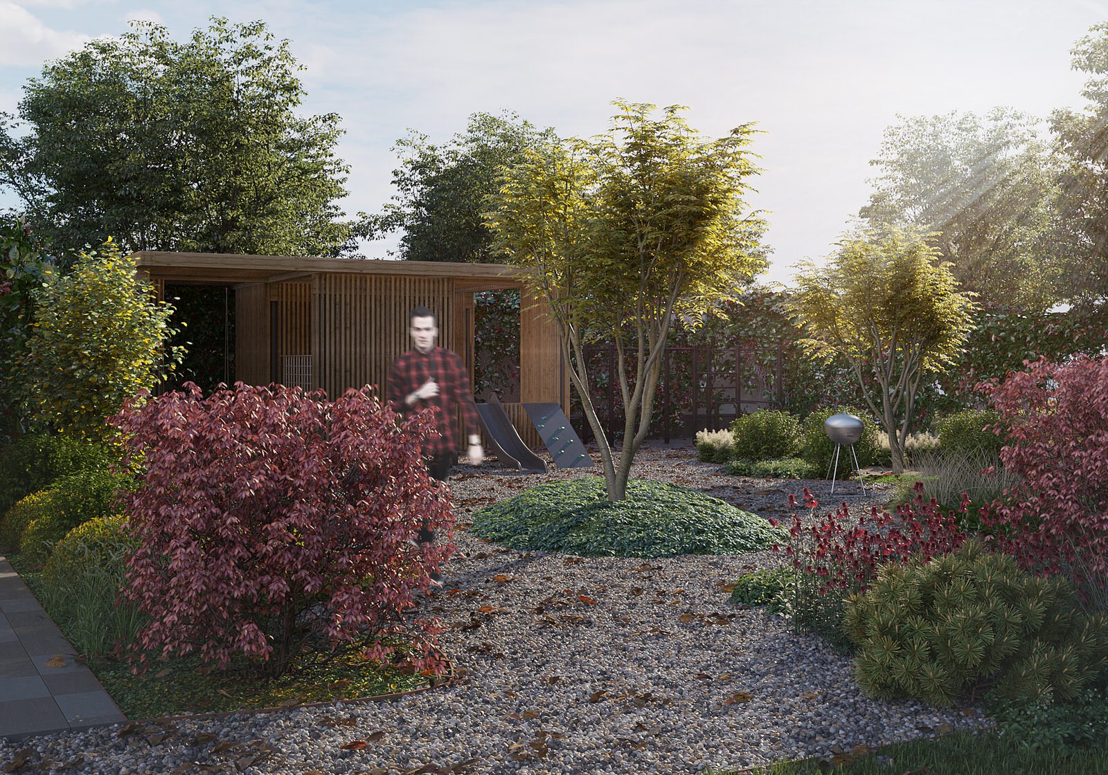 Современный небольшой сад в Воронежской области