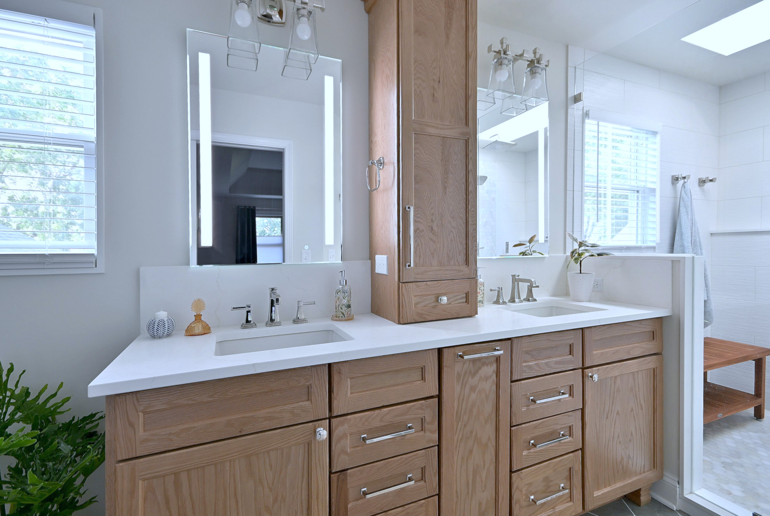 Bright Transitional Bathroom Remodel with Storage
