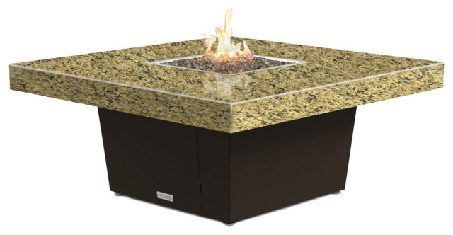 Square Fire Pit Table 48x48 Chat Height Natural Gas Santa Cecilli Top Transitional Fire 1820