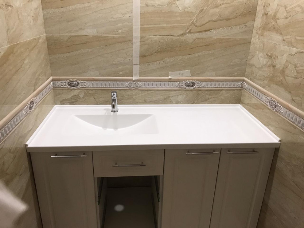 Столешница из искусственного камня белого цвета