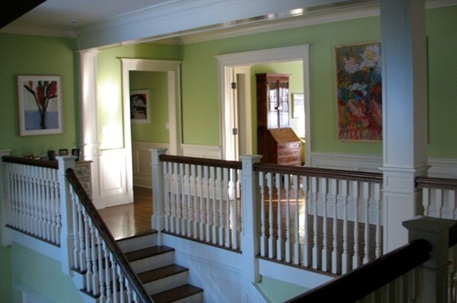 Two Story Foyer Second Floor Hallway Klassisch Modern