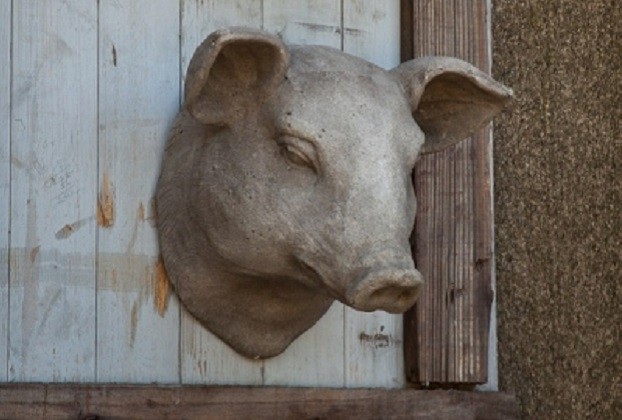 Pig Head Mount - Farmhouse - Home Decor - by Antique Farmhouse Pig Head Mount Farmhouse Home Decor by Antique Farmhouse