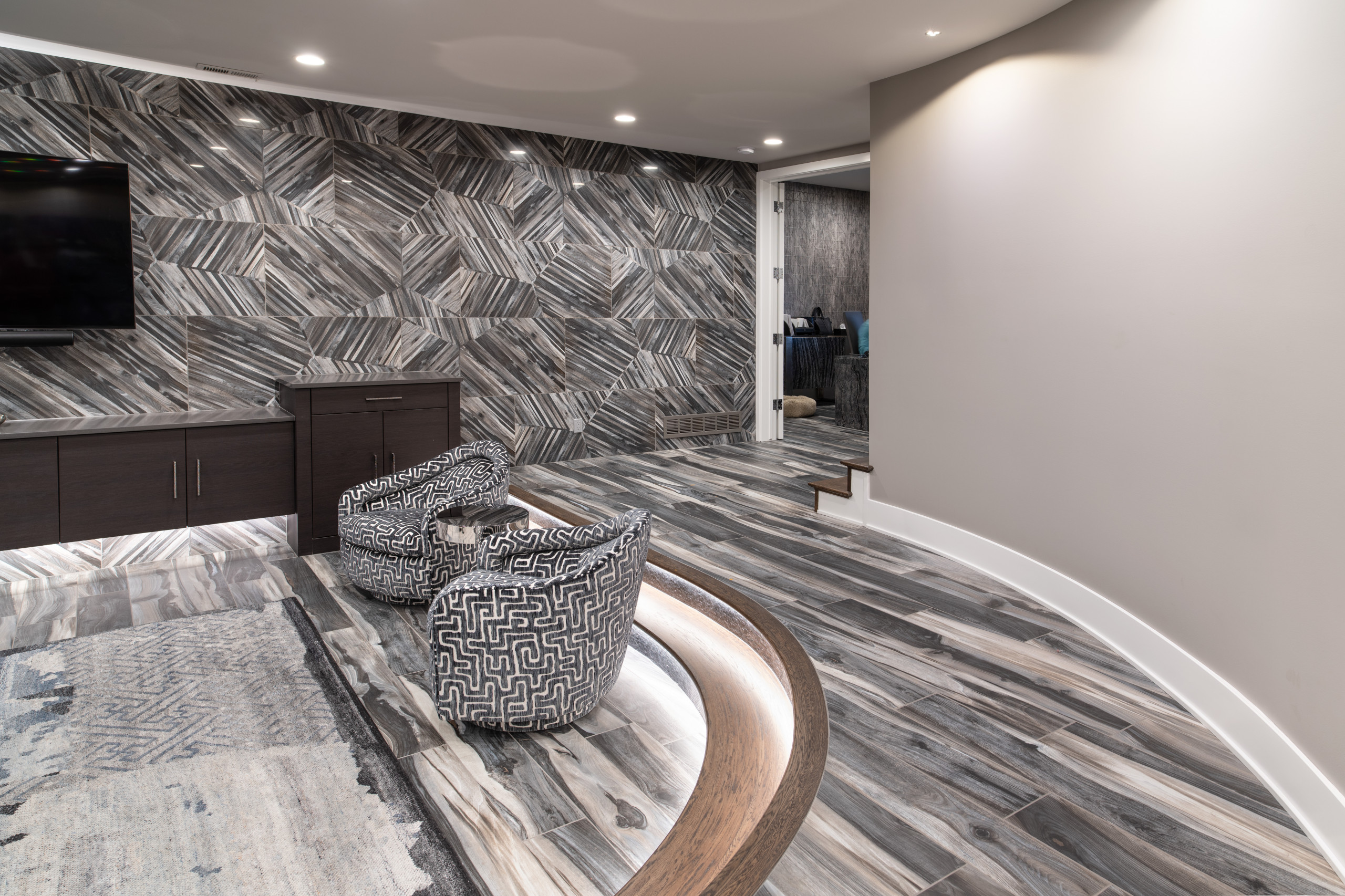 Modern Style Custom Basement | Sterling Ridge