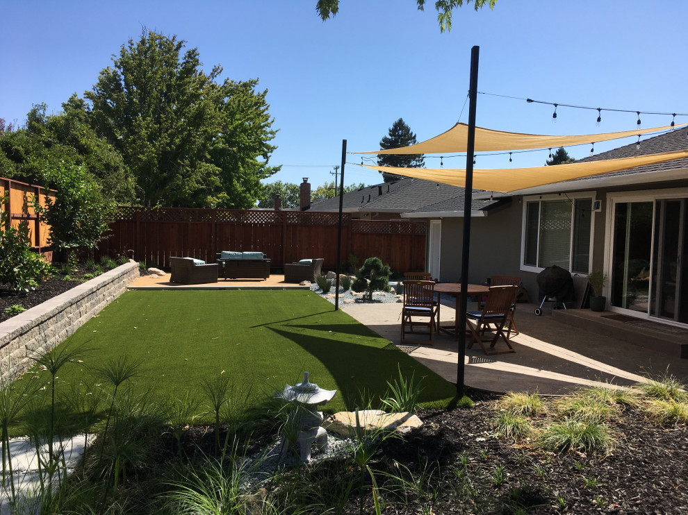 Backyard landscape with Asian influence