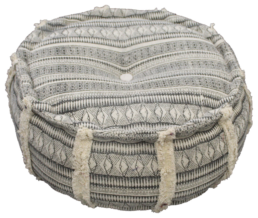Round Pouf Traditional Floor Pillows And Poufs by Forty West