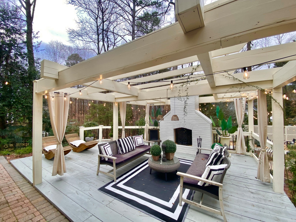 Hot Tub Spa Surround/Patio Pergola with Fireplace