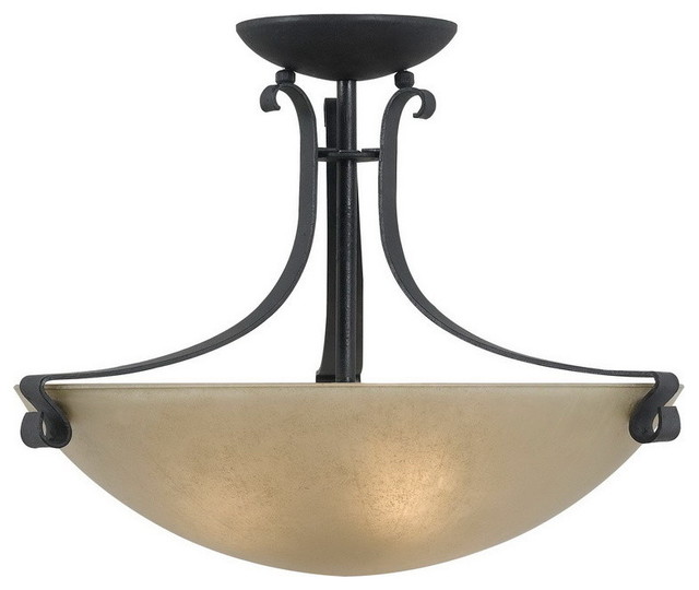 Kenroy 91910FGRPH Willoughby 3 Light Semi Flush Traditional Flush