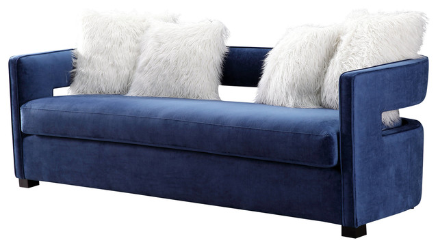 Kennedy Velvet Sofa Navy
