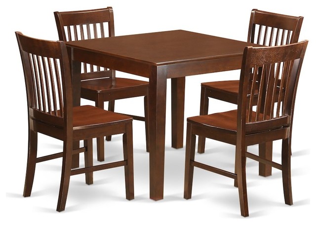 5 Piece Kitchen Table Set A Table 4 Dining Chairs Mahogany Transitional Dining Sets By Bisonoffice