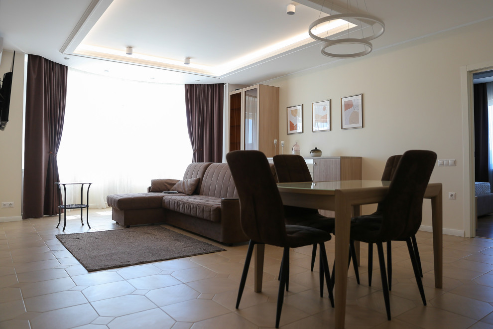 Современная квартира в мягких цветах