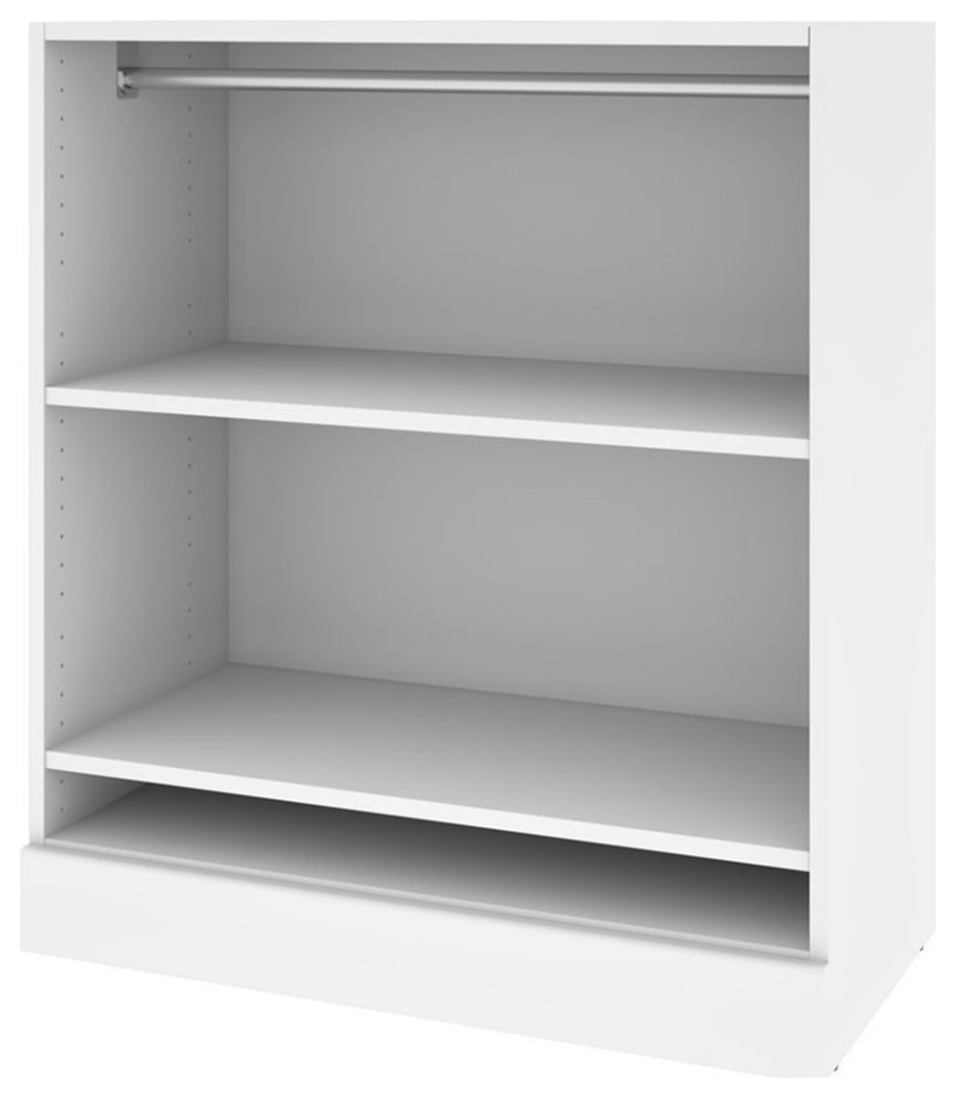 Bestar Versatile 36" Low storage unit with rod in White Transitional