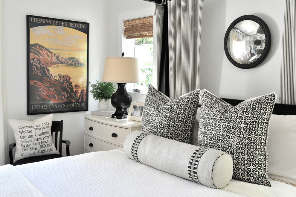 This is an example of a transitional bedroom in Orange County.