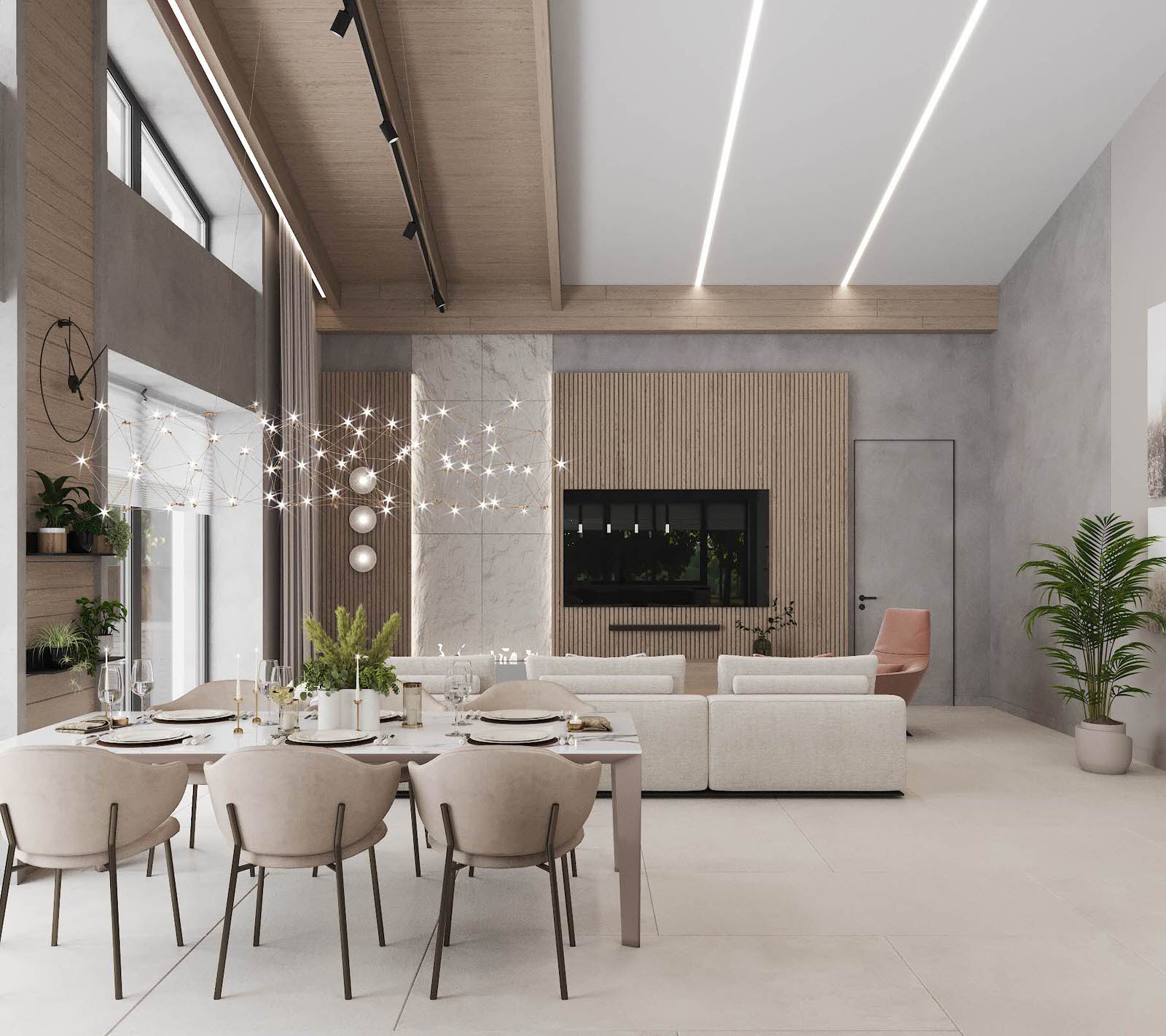 Загородный интерьер -гостиная, холл