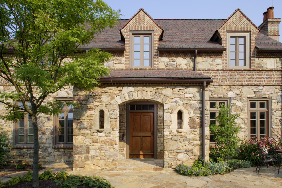 This is an example of an exterior in Philadelphia with stone veneer.