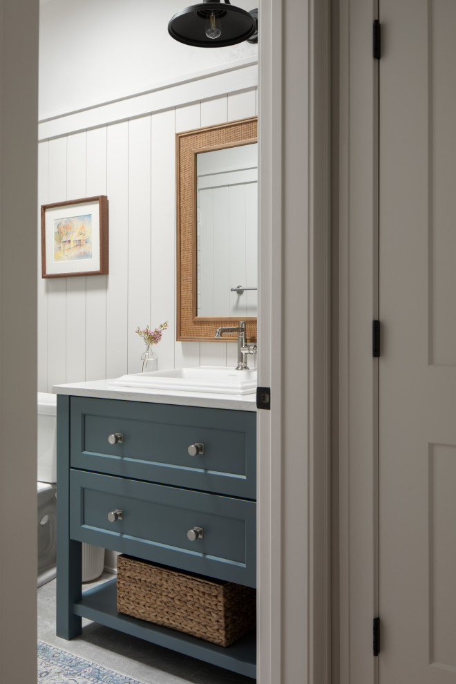 Powder room - cottage powder room idea in Milwaukee