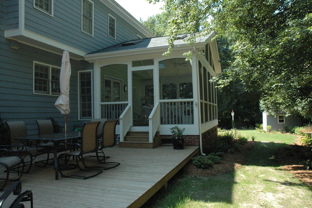 Screened Porch Ideas Traditional Verandah Raleigh By Blue