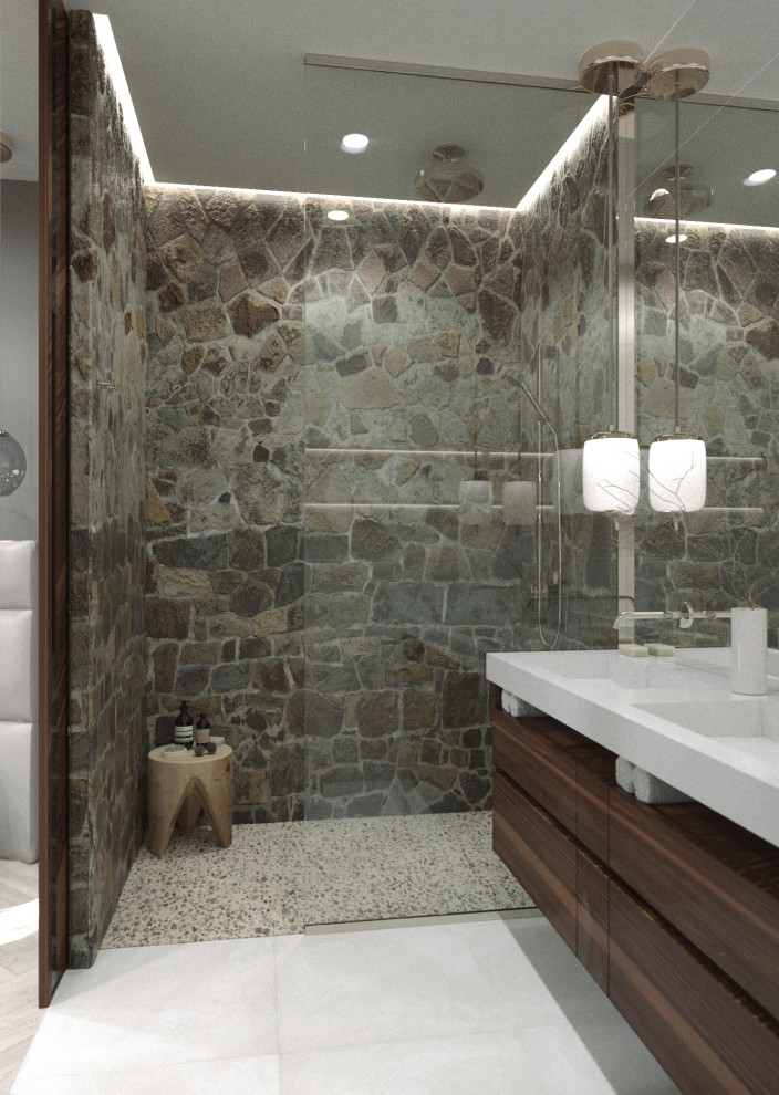 House with an interior courtyard garden and pool