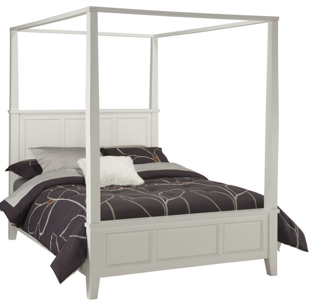 Naples White Queen Canopy Bed Transitional Canopy Beds by Home