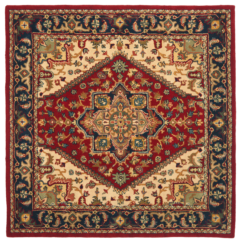 Safavieh Heritage Collection HG625 Rug, Red, 6' Square