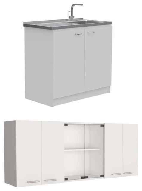 Home Square 2-Piece Set With Credenza Desk & 2-Drawer Lateral File Cabinet Prvw Vr~191569318