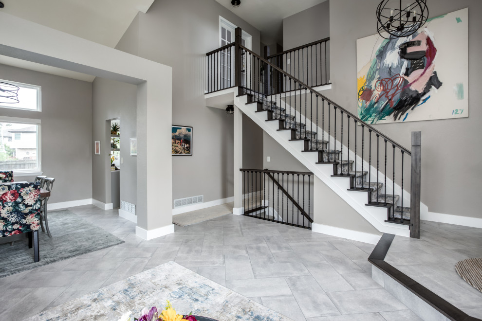 Inspiration for a transitional home design remodel in Denver