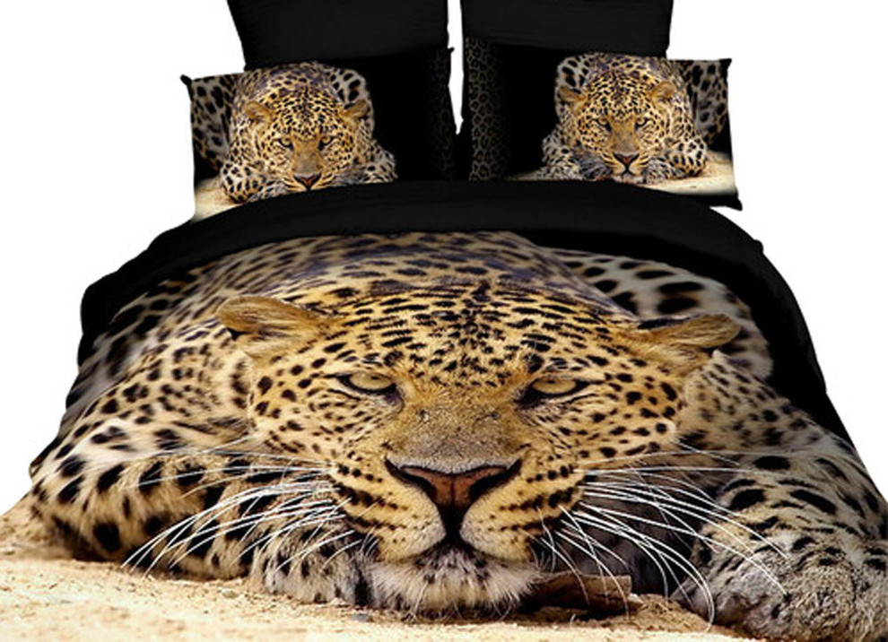 Dolce Mela Dm400Q Safari Themed Luxury Queen Bedding Duvet Cover Set