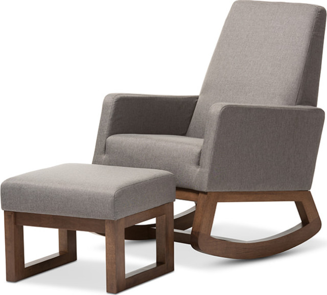 Yashiya Rocking Chair and Ottoman Set Transitional Rocking Chairs