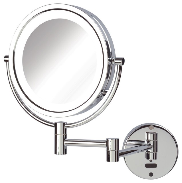 Sharper Image 8 5 Battery Led Lighted Wall Mirror With 8x 1x Mag Sharper Image 8 5 Battery Led Lighted Wall Mirror With 8x 1x Mag Chrome