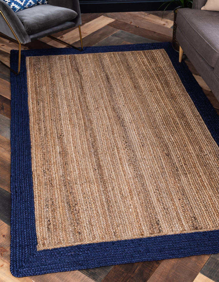 Rug Unique Loom Braided Jute Natural Rectangular 2'x3' Beach Style
