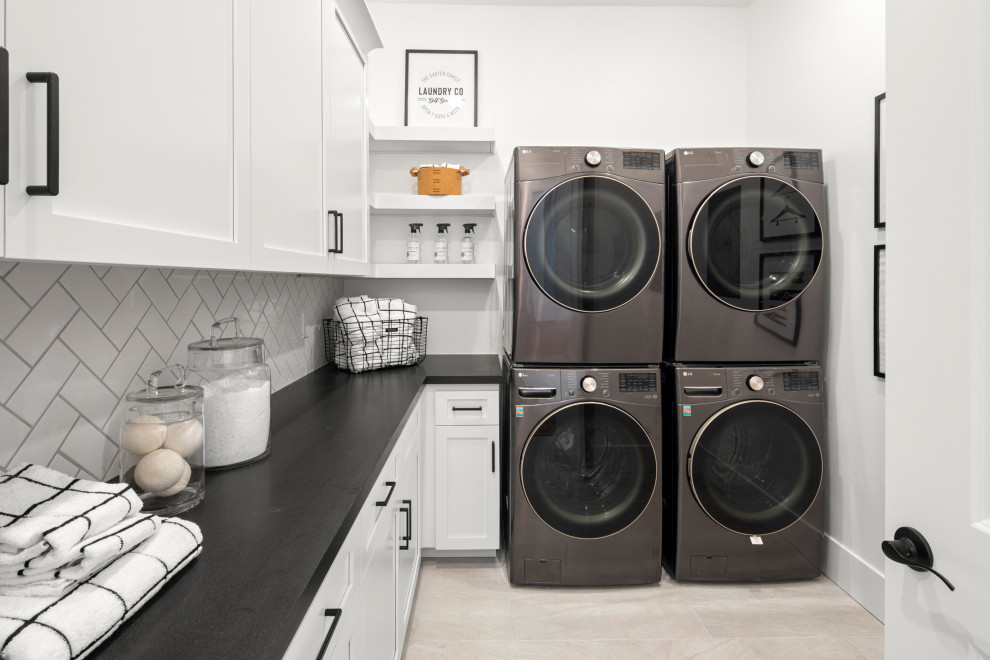Inspiration for a modern laundry room in Sacramento.