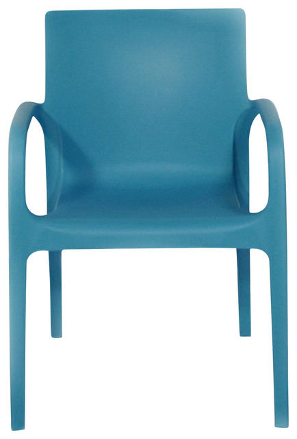 Plastic Chair, Set of 4, Blue