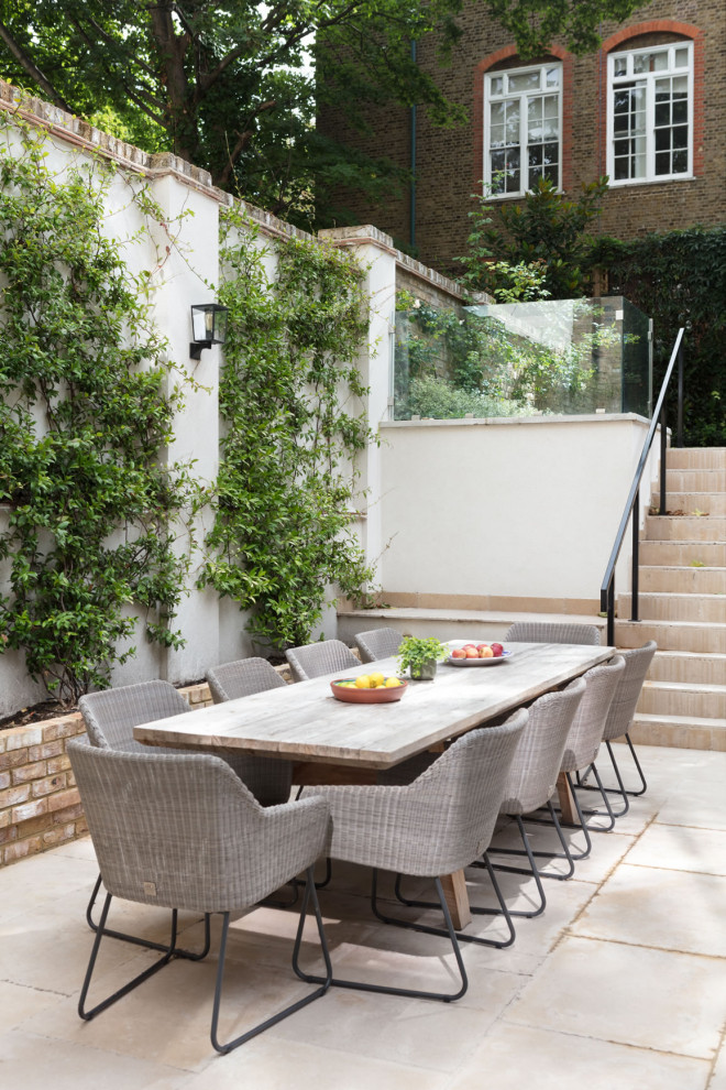 Design ideas for a contemporary patio steps in London.