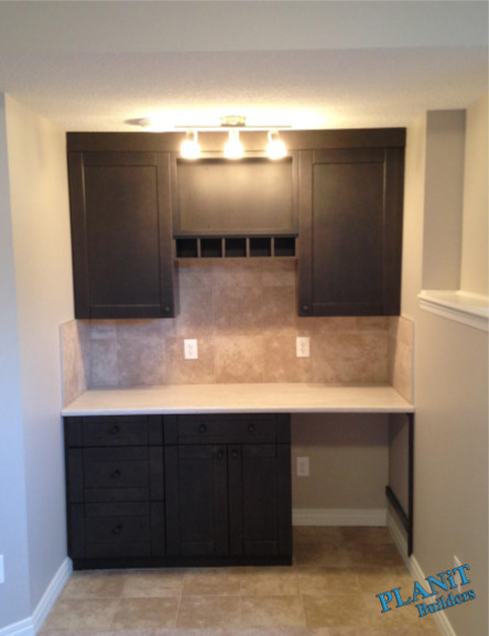 Inspiration for a modern basement remodel in Calgary