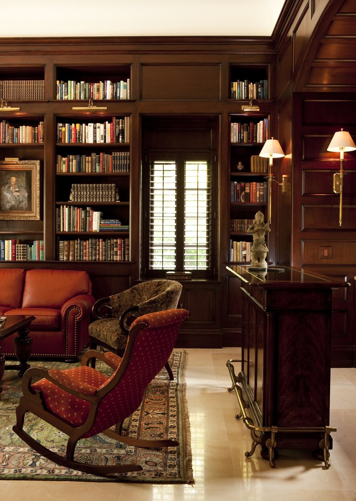 Inspiration for a mediterranean study room in Miami.