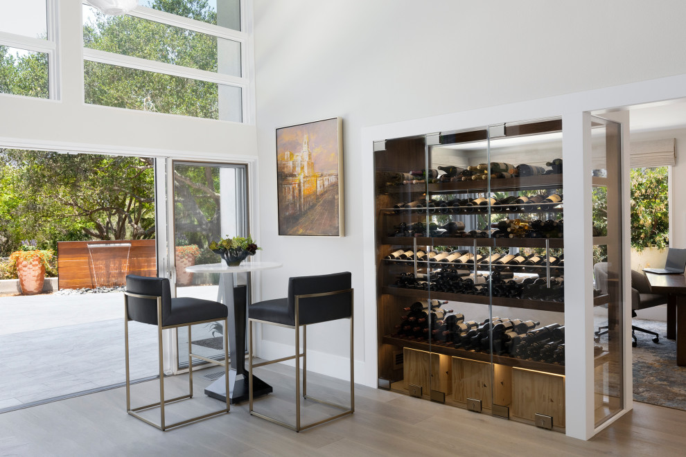 Inspiration for a contemporary wine cellar in Santa Barbara.