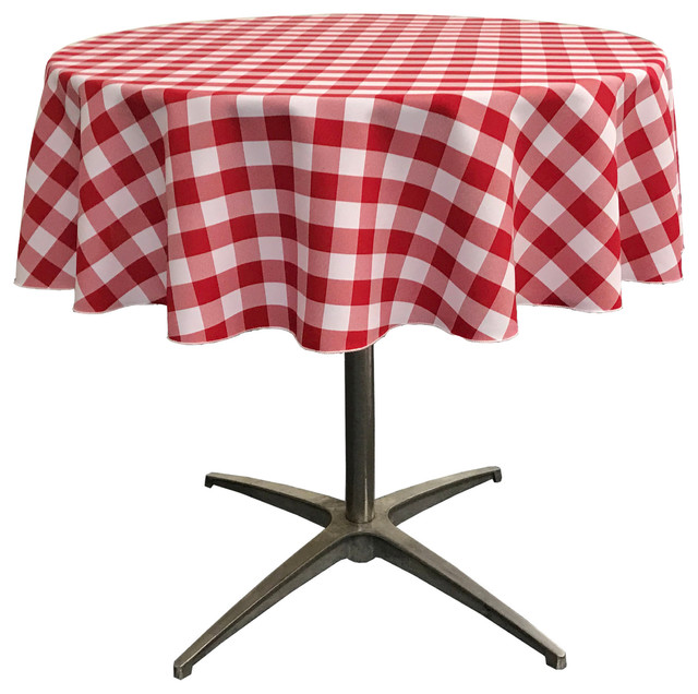LA Linen Round Gingham Checkered Tablecloth Traditional Tablecloths